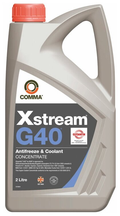 Comma Xstream G40 Af Conc G12++ (2L)_Антифриз! Фиол, Концентратvw, Audi, Man 324, Mb 325.5, Bs-6580-2010 COMMA арт. XSG402L