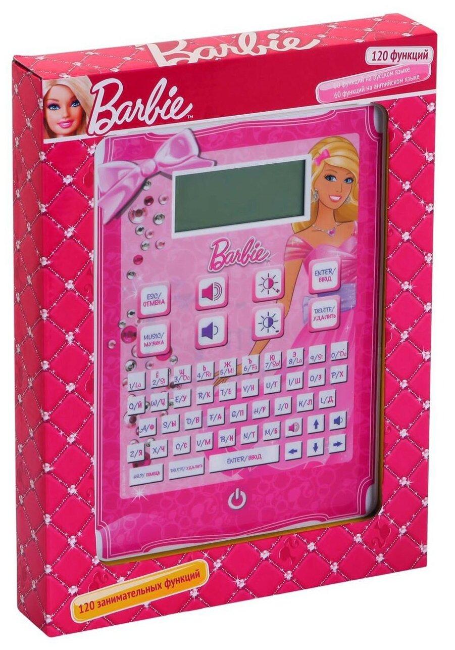 Обучающий планшет русско-английский Barbie,120 функции, вертикальный Bondibon - фото №2