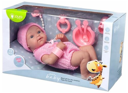 Пупс Junfa toys Pure Baby, 35 см, WJ-B9974 розовый