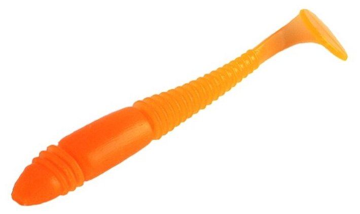 Силиконовые приманки съедобные ПК "Просто - Рыболовные товары" Caterpillar (Гусеница) 95 мм ("37) цвет №004 - оранжевый флюо 5 шт.