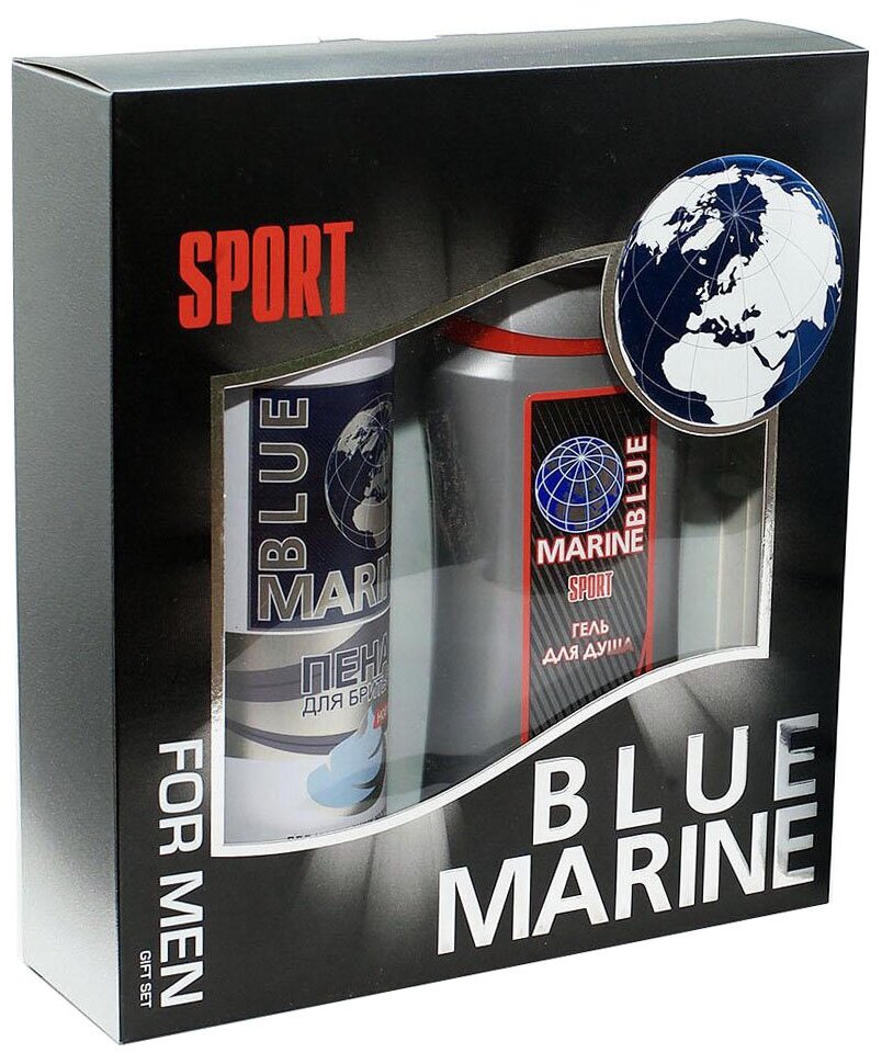 Festiva подарочный косметический для мужчин Blue Marine Sport (гель для душа 250 мл + пена для бритья 200 мл)