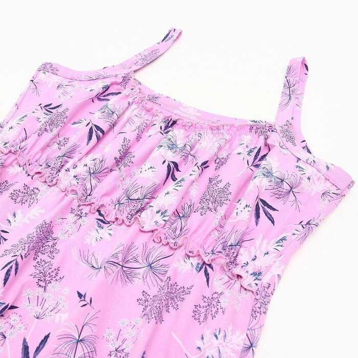 Ночная сорочка женская, принт цветы, цвет сиреневый, размер 52 - фотография № 11