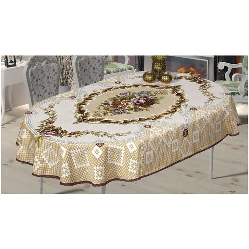 фото Скатерть do & co bera lux 9857 160х220 см бежевый