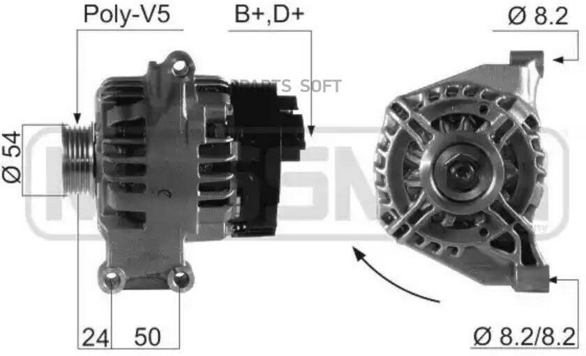 ERA 210660 (210660 / 42758246 / 51709132) генератор 105a Fiat (Фиат) 500 bravo II grande punto