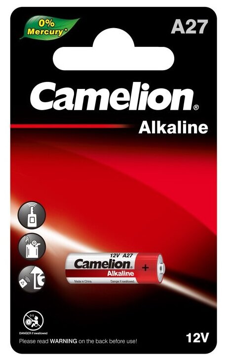 Батарейка Camelion LR27/A27/MN27 BL1 Alkaline, 1 шт