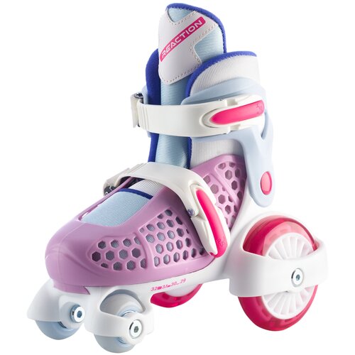 Роликовые коньки REACTION Junior, для девочек, размер 29-32, колеса 40мм, ABEC 3, белый/розовый [112940-wk]