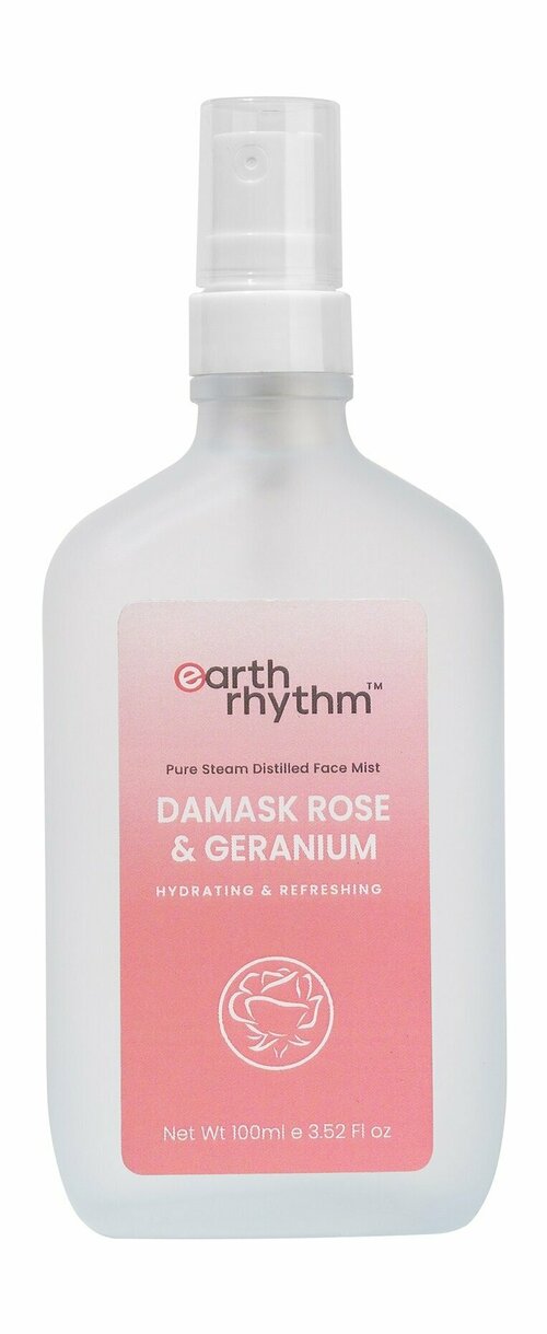 EARTH RHYTHM Damask Rose & Geranium Дымка для лица с розой и геранью увлажняющая, 100 мл