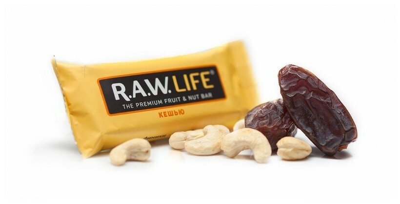Raw Life Батончик орехово-фруктовый "Кешью", 47 грамм - фотография № 3