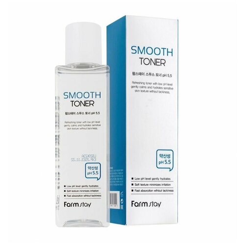 FarmStay Smooth Toner PH 5,5 Освежающий тонер для лица, 200 мл