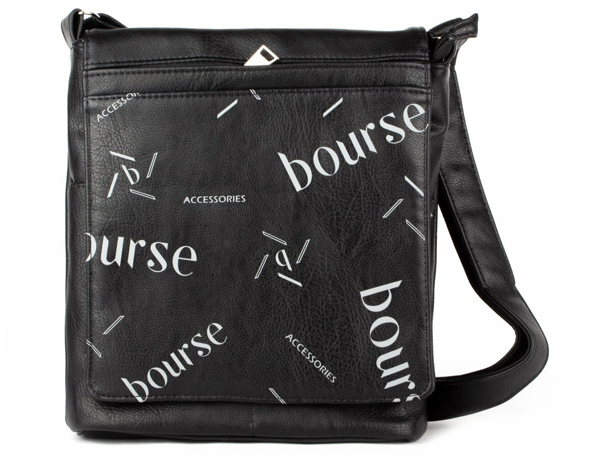 Сумка планшет Bourse, фактура гладкая, черный — фото 1