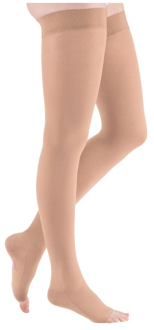 Чулки mediven comfort с открытым носком и силиконовой резинкой 1 класс CO159 Medi, 6, Карамель, Малая