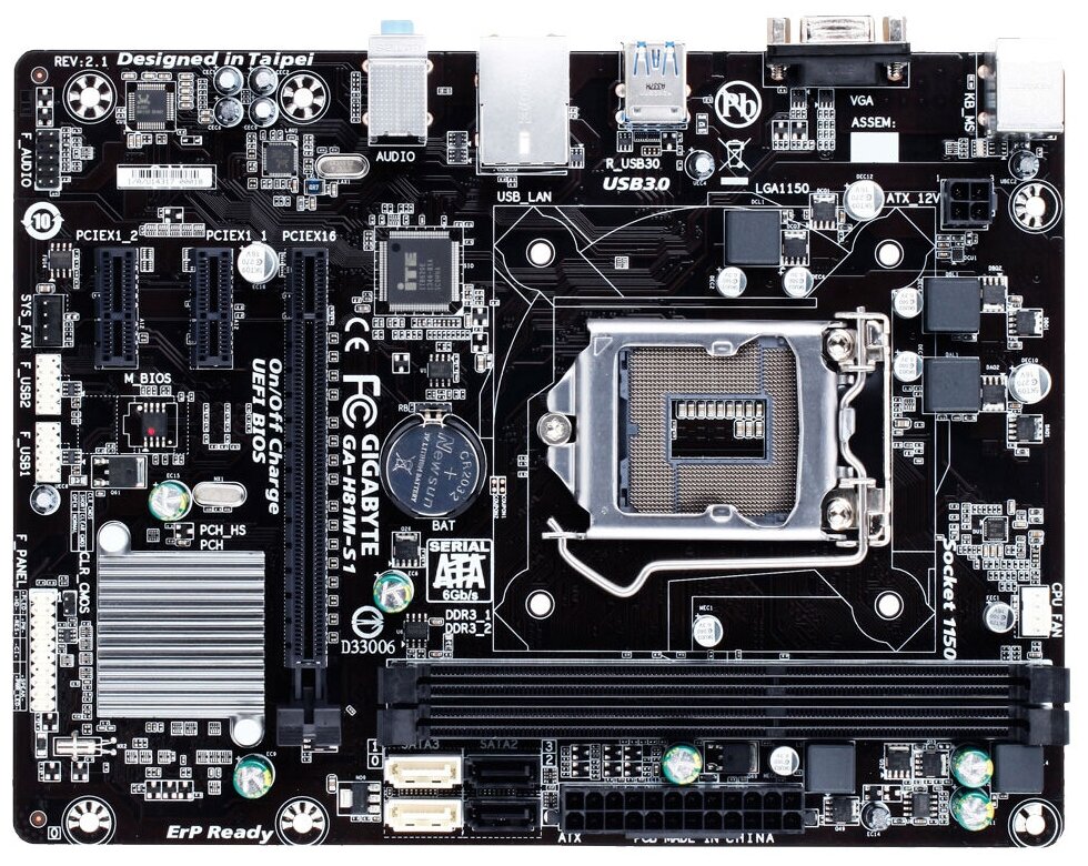 Материнская плата GIGABYTE GA-H81M-S1 (rev. 2.1) Retail