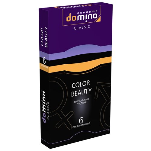 Купить Разноцветные презервативы DOMINO Classic Colour Beauty - 6 шт. (222577), натуральный латекс, Презервативы