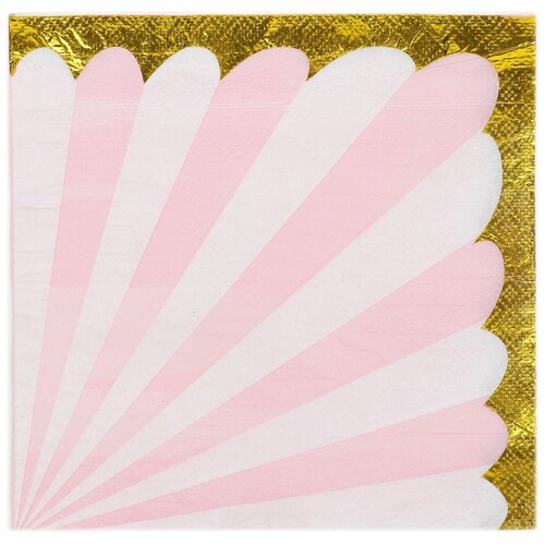 фото Салфетки бумажные «полосы», 33х33 см, набор 20 шт., цвет бело-розовый страна карнавалия