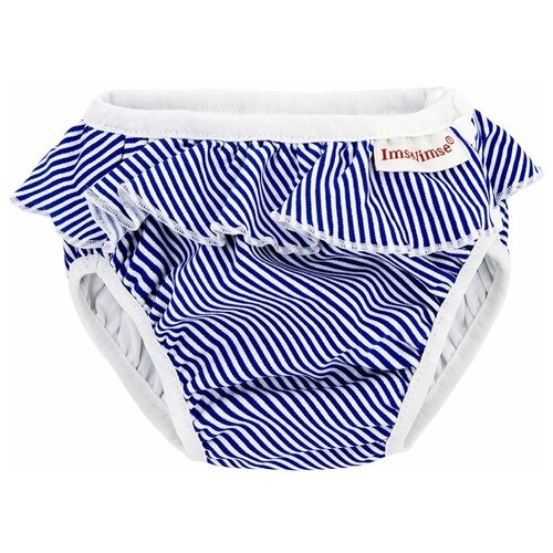 ImseVimse трусики Swim Diapers S (6-8 кг) 1 шт., white/blue stripes frill