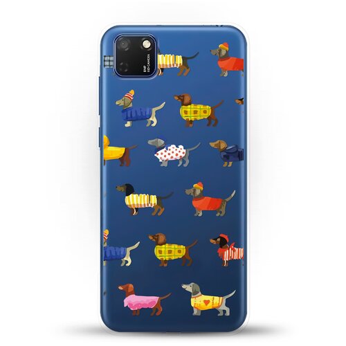 фото Силиконовый чехол модные таксы на huawei y5p andy & paul