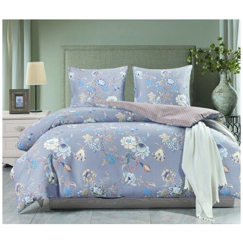 фото Постельное белье семейное valtery cl-346, сатин, 2 наволочки 70 х 70 см, лавандовый