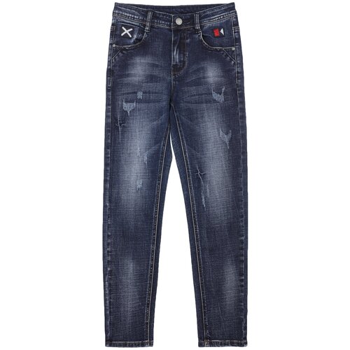 Брюки текстильные джинсовые для мальчиков PlayToday 120216012 Синий 98 синего цвета