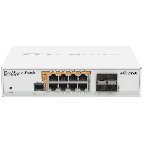 Коммутатор MikroTik CRS112-8P-4S-IN коммутатор mikrotik cloud router switch crs112 8g 4s in