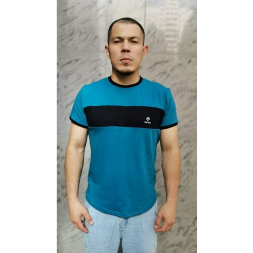 фото Футболка тюм-тюм, хлопок, размер xl, синий, черный