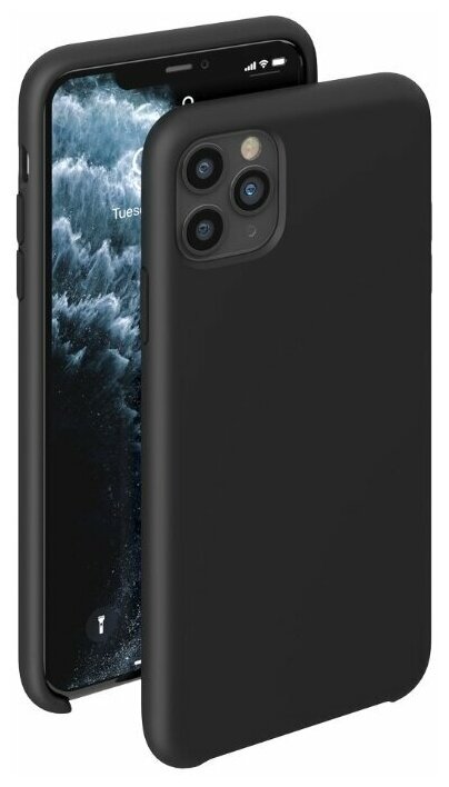 Чехол Liquid Silicone Case для Apple iPhone 11 Pro Max, черный, картон, Deppa