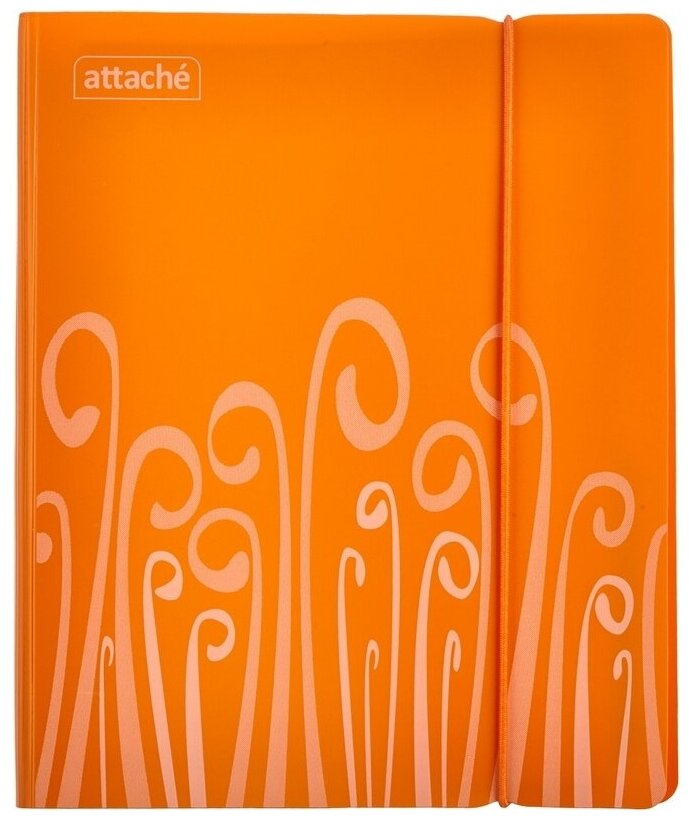 бизнес-тетрадь Attache Fantasy, А5, 120 листов, в клетку, пласт обл, с разд, оранжевый - фото №1