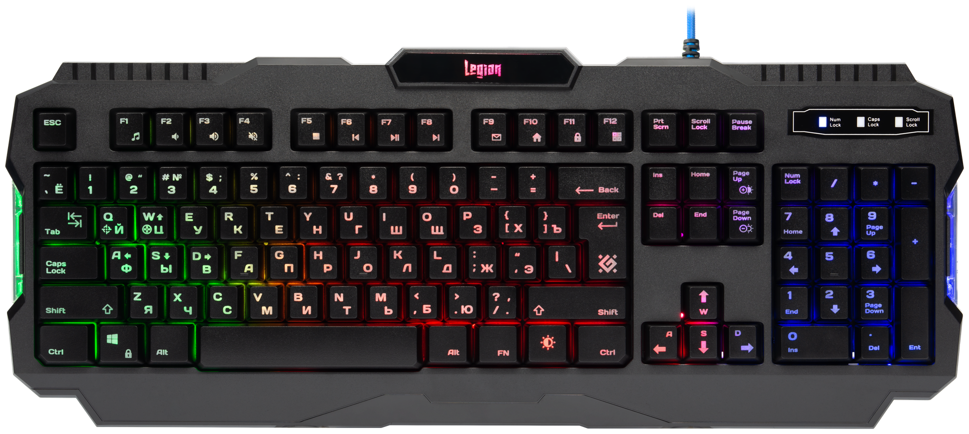 Проводная игровая клавиатура Defender Legion GK-010DL RU,RGB подсветка,19 Anti-Ghost