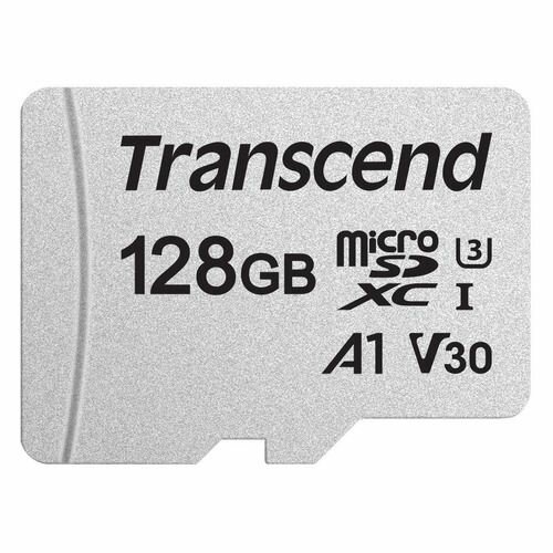 Карта памяти microSDXC UHS-I U3 Transcend 128 ГБ, 100 МБ/с, TS128GUSD300S, 1 шт, без адаптера