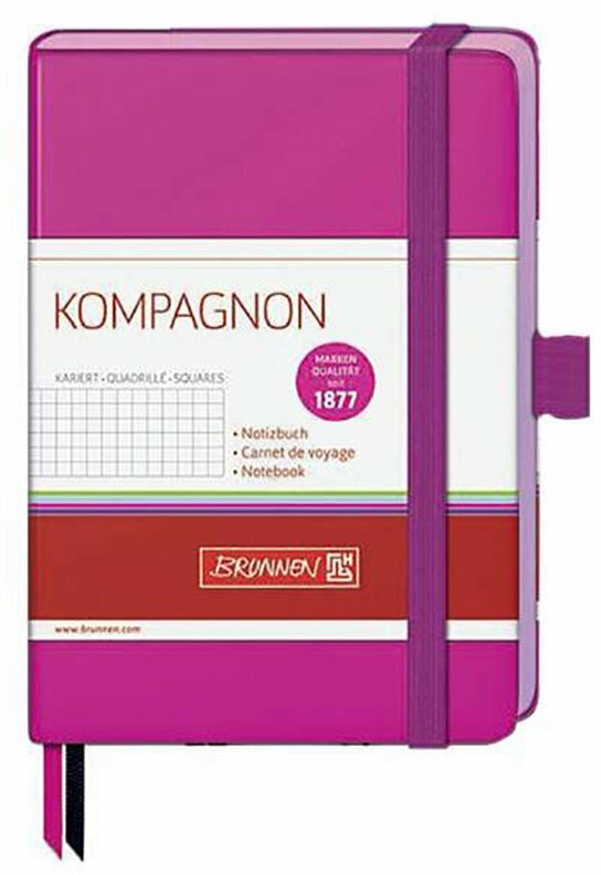 Блокнот Brunnen Компаньон Colour Code, на резинке, 80 гр/м2, линейка, 9.5 х 12.8 см, 96 листов Розовый