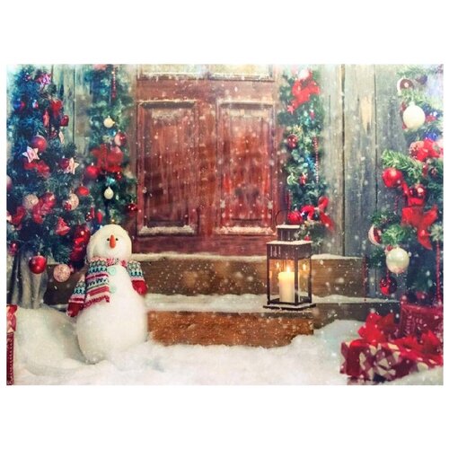 Картина со светодиодами SHLights Новогодняя, 30х40см, для помещений, на батарейках, теплый белый (LM-JH13-046 )