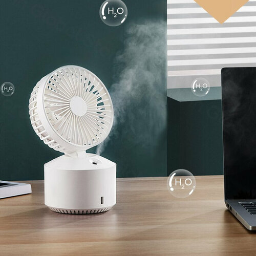 Xiaomi Беспроводной вентилятор с увлажнителем воздуха Xiaomi Wellsmart Desktop Spray Fan White белый QW-F10