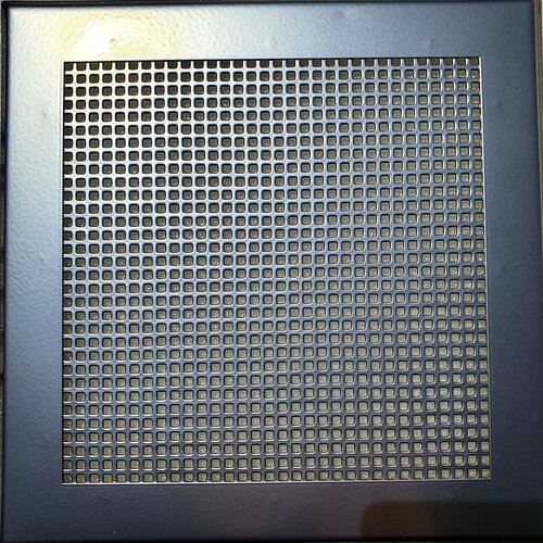 Вентиляционная решетка металлическая 200х200мм, тип перфорации мелкий квадрат (Qg 3-5), хром вентиляционная решетка металлическая 150х150мм тип перфорации мелкий квадрат qg 3 5 слоновая кость ral 9001