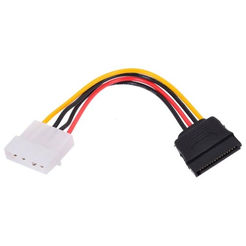 кабель ningbo molex sata tl ata Кабель Cablexpert SATA 15pin - Molex 4pin (CC-SATA-PS), 0.15 м, 1 шт., белый/черный