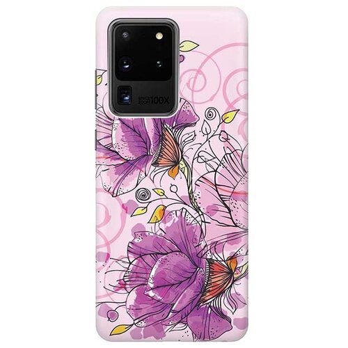 фото Чехол - накладка artcolor для samsung galaxy s20 ultra с принтом "розовые цвета" re:pa