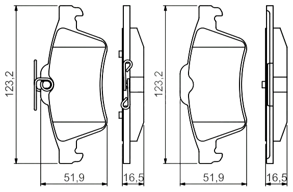 Дисковые тормозные колодки задние BOSCH 0986495216 (1 шт.)