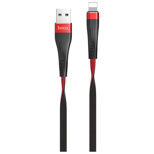Hoco U39 Slender USB - Lightning, 1.2 м, 1 шт., красный/черный hoco u39 slender usb microusb 1 2 м 1 шт синий черный