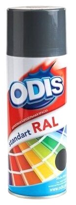 Краска ODIS Standart RAL, RAL 7021, глянцевая, 450 мл - фотография № 1