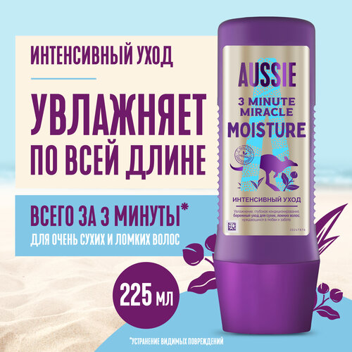 Aussie Средство для волос, 3 Minute Miracle Moisture, 225 мл/