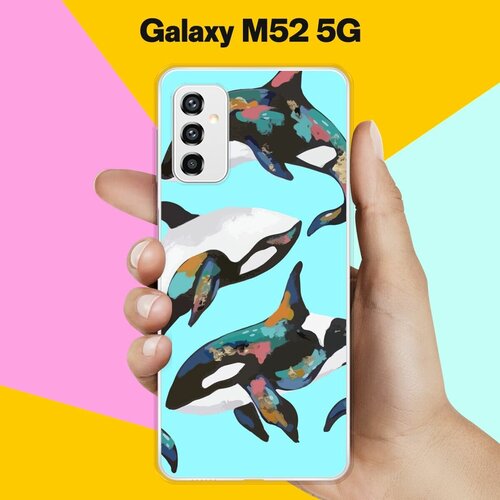 Силиконовый чехол на Samsung Galaxy M52 5G Косатки / для Самсунг Галакси М52