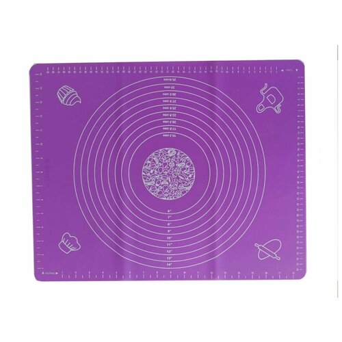 Коврик силикон для раскатки теста 70 х 70 см фиолетовый