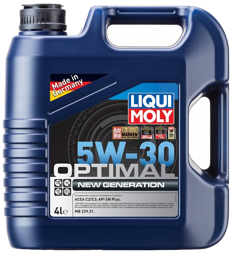 HC-синтетическое моторное масло LIQUI MOLY Optimal New Generation 5W-30, 4 л, 4 кг