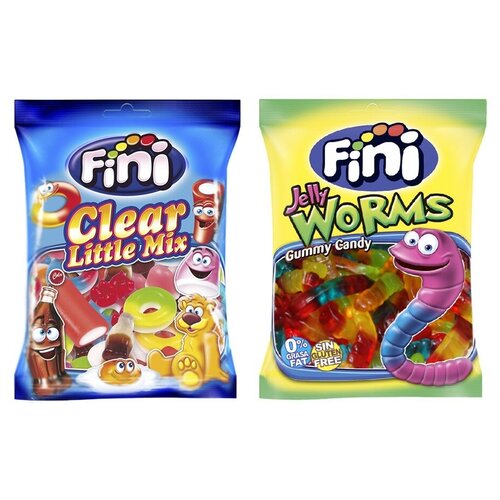 фото Набор мармелада fini мини микс + червячки прозрачные (2 шт. по 100 гр.)