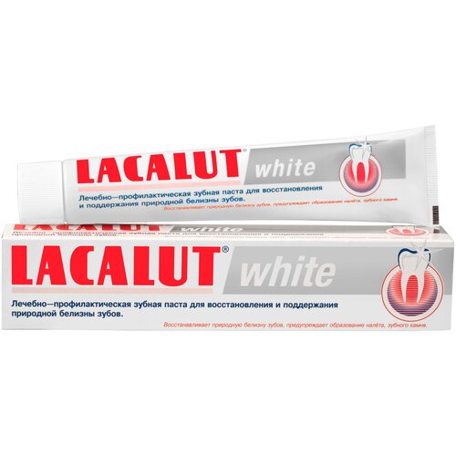 Зубная паста LACALUT White, 50 мл, 50 г зубная паста для бережного отбеливания и восстановления эмали зубов lacalut white