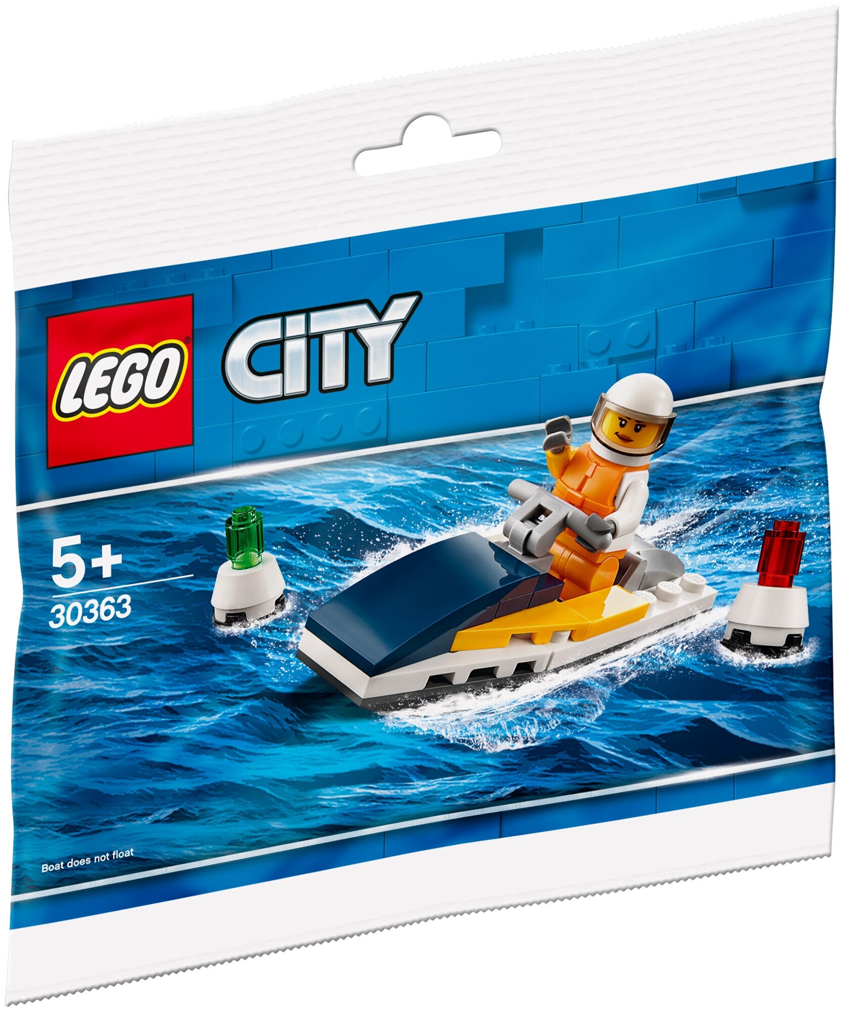 Конструктор LEGO City 30363 Гоночный катер, 34 дет.