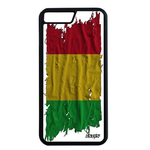 фото Чехол для смартфона iphone 8 plus, "флаг мали на ткани" государственный патриот utaupia