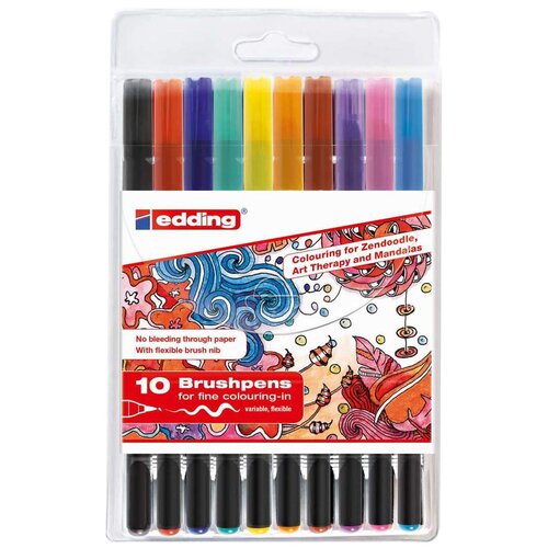 Edding Маркеры Zendoodle, разноцветные, 10 шт. 6 шт разноцветные ручки маркеры для подводки
