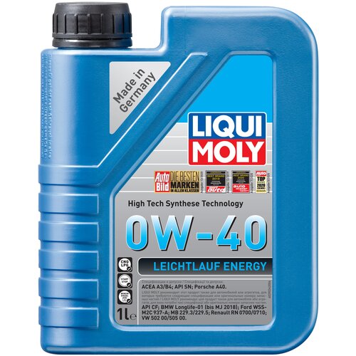фото Полусинтетическое моторное масло liqui moly leichtlauf energy 0w-40 1 л