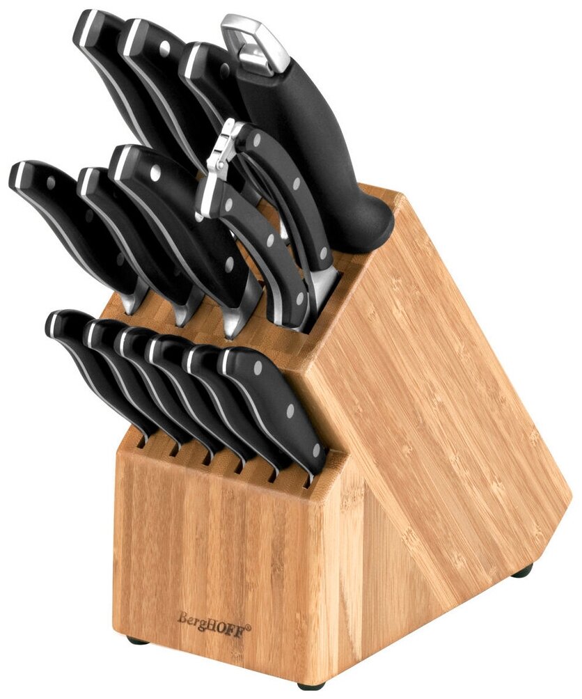 Набор BergHOFF Essentials line 1307144, 12 ножей, ножницы и точилка с подставкой