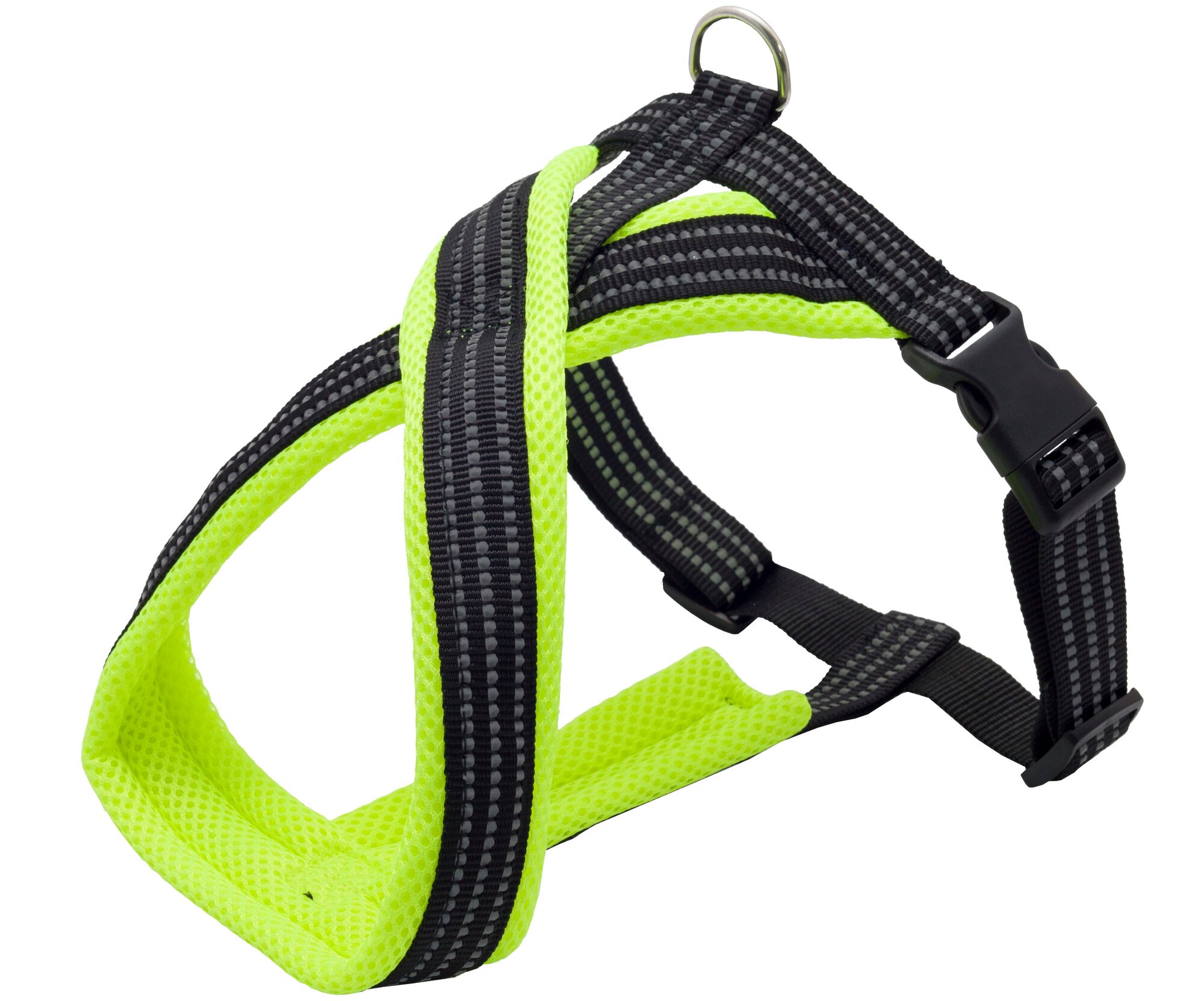 Х-образная шлейка Каскад Premium для собак с мягкой подкладкой ширина 25мм обхват груди 60 - 70см, зеленый