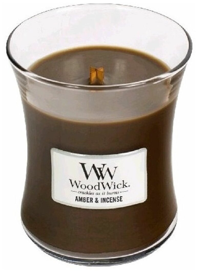 Woodwick/ Свеча средняя Амбра и ладан 275гр.